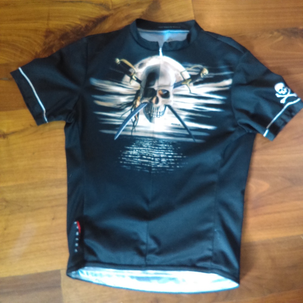 Boys Pirate Skull & Crossbones cycling jersey